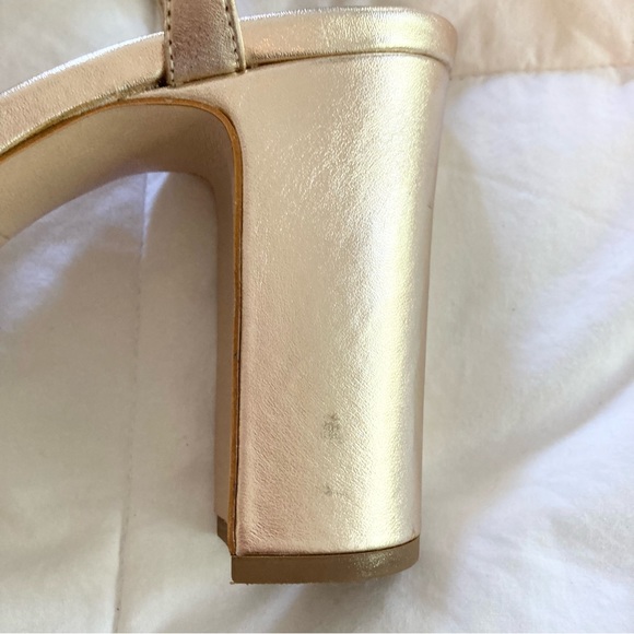 SCHUTZ Keefa Platform Sandals Platina Gold Metallic - Picture 13 of 14